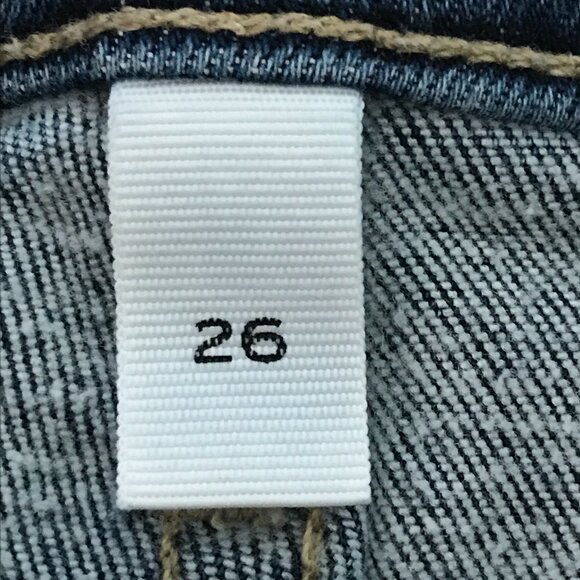 Frame Le High Straight Jeans Women 24 Blue Mid Rise Distressed Raw Hem Preppy - Picture 4 of 14